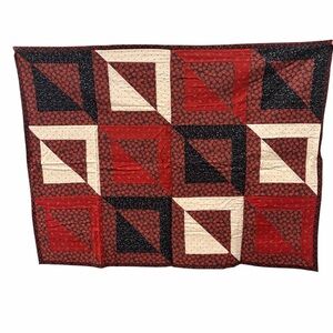 Elegant Red and Black Quilted Throw